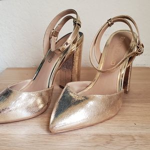 River Island Champagne Sparkle Heels US W 9.5